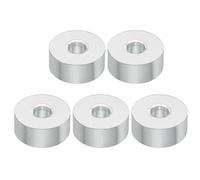 PATIKIL M6 Aluminum Spacers, 5Pcs Metal Spacer Aluminum 6.5mm ID x 20mm OD x 9mm L Aluminum Spacer Screw Standoff Round for 1/4" or M6 Screw Bolts