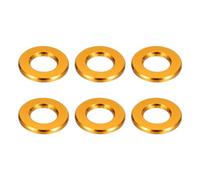 PATIKIL M6 Aluminum Spacers, 6 Pcs Metal Spacers Aluminum 6.2mm ID x 12mm OD x 1.5mm L Aluminum Spacer Screw Standoff Round for 1/4" M6 Screw Bolts,Gold Tone