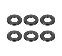 PATIKIL M6 Aluminum Spacers, 6 Pcs Metal Spacers Aluminum 6.2mm ID x 12mm OD x 1.5mm L Aluminum Spacer Screw Standoff Round for 1/4" or M6 Screw Bolts,Black