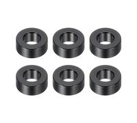 PATIKIL M6 Aluminum Spacers, 6 Pcs Metal Spacers Aluminum 6.2mm ID x 12mm OD x 5mm L Aluminum Spacer Screw Standoff Round for 1/4" or M6 Screw Bolts,Black