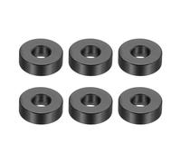 PATIKIL M6 Aluminum Spacers, 6 Pcs Metal Spacers Aluminum 6.2mm ID x 15mm OD x 5mm L Aluminum Spacer Screw Standoff Round for 1/4" or M6 Screw Bolts,Black