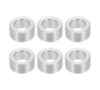 PATIKIL M6 Aluminum Spacers, 6pcs 1/4" x 3/8" Round Metal Spacers for 1/4 or M6 Screw Bolts, Unthreaded Standoff Bushing 3/16"L, 6.2x10x5mm