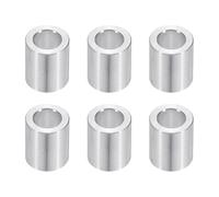 PATIKIL M6 Aluminum Spacers, 6pcs 1/4" x 3/8" Round Metal Spacers for 1/4 or M6 Screw Bolts, Unthreaded Standoff Bushing 1/2"L, 6.2x10x12mm