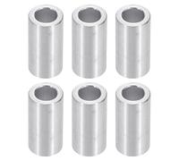 PATIKIL M6 Aluminum Spacers, 6pcs 1/4" x 3/8" Round Metal Spacers for 1/4 or M6 Screw Bolts, Unthreaded Standoff Bushing 1"L, 6.2x10x25mm