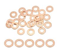 PATIKIL M6 Copper Washer Sealing Ring, 25 Pieces 6mm ID 12mm OD 1mm Thickness Metric Flat Sealing Gasket Crush Washer for Screws Bolt Sump Plugs Oil Drain