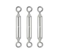 PATIKIL M6 Eye & Eye Turnbuckle, 3 Pcs 304 Stainless Steel Wire Rope Tension Adjustable Cable Railing Tensioner for Tightening Up Metal Cable Wire Shade Sail Hardware