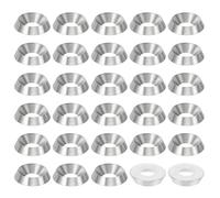 PATIKIL M6 Finish Countersunk Washer, 50pcs 16mm Dia. 3.5mm Tall Solid 304 Stainless Steel CNC Cup Washer Flat Screw Head Gasket for Constructions, Taper