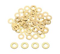 PATIKIL M6 Flat Washers, 56PCS 12mm OD 0.8mm Thick Brass Ring Thin Flat Spacers Metal Sealing Gasket Ring for Screw Bolt Faucets Hose