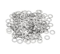 PATIKIL M6 Internal Tooth Lock Washers, 150Pcs 304 Stainless Steel Serrated Locking Washers Assortment Kit for Mechanical Equipment Retaining Clips Fasteners, Silver