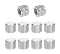 PATIKIL M6 Knurled Thumb Nuts, 10pcs 304 Stainless Steel Female Thread Type Flat Head Blind Hole Round Hand Tighten Knob Fasteners Screw Cap Adjust Lock Position, D10mm x H8mm