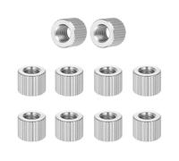 PATIKIL M6 Knurled Thumb Nuts, 10pcs 304 Stainless Steel Female Thread Type Flat Head Through Hole Round Hand Tighten Knob Fasteners Screw Cap Adjust Lock Position, D10mm x H8mm