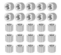 PATIKIL M6 Knurled Thumb Nuts, 25pcs Nickel Plated Female Thread Type Flat Head Through Hole Round Hand Tighten Knob Fasteners Screw Cap Adjust Lock Position, D10mm x H8mm