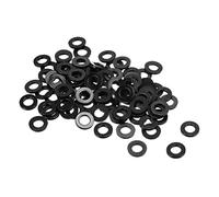 PATIKIL M6 Nylon Flat Washer, 100 Pack 6mm ID 12mm OD 1.5mm Thick Sealing Spacer Gasket Ring for Faucet Pipe Water Hose Fastener Bolt, Black