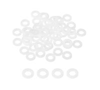 PATIKIL M6 Nylon Flat Washers, 50Pcs 6mm ID 12mm OD 1.5mm Thickness Plastic Round Gasket Sealing Washer Spacer for Bolts Screws Pipe Water Hose, White