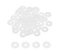 PATIKIL M6 Nylon Flat Washers, 50Pcs 6mm ID 18mm OD 1.5mm Thickness Plastic Round Gasket Sealing Washer Spacer for Bolts Screws Pipe Water Hose, White