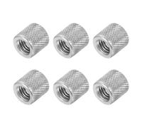 PATIKIL M6 Round Connector Nuts, 6 Pcs 0.39"OD x 0.39"H 304 Stainless Steel Round Knurled Thumb Coupling Nut Sleeve Threaded Rod Bar Stud Tube Hardware Fastener for Camera Lamp Bracket