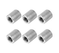 PATIKIL M6 Round Connector Nuts, 6 Pcs 0.39"OD x 0.47"H 304 Stainless Steel Round Knurled Thumb Coupling Nut Sleeve Threaded Rod Bar Stud Tube Hardware Fastener for Camera Lamp Bracket