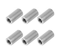 PATIKIL M6 Round Connector Nuts, 6 Pcs 0.39"OD x 0.79"H 304 Stainless Steel Round Knurled Thumb Coupling Nut Sleeve Threaded Rod Bar Stud Tube Hardware Fastener for Camera Lamp Bracket