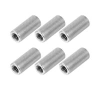 PATIKIL M6 Round Connector Nuts, 6 Pcs 0.39"OD x 0.98"H 304 Stainless Steel Round Knurled Thumb Coupling Nut Sleeve Threaded Rod Bar Stud Tube Hardware Fastener for Camera Lamp Bracket