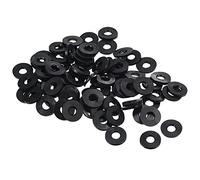 PATIKIL M6 Rubber Flat Washer, 100 Pack 5mm ID 13mm OD 1.6mm Thick Sealing Spacer Gasket Ring for Faucet Pipe Water Hose Fastener Bolt, Black