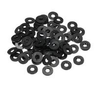 PATIKIL M6 Rubber Flat Washer, 100 Pack 6mm ID 14mm OD 2.5mm Thick Sealing Spacer Gasket Ring for Faucet Pipe Water Hose Fastener Bolt, Black