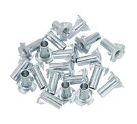 PATIKIL M6 T-Nuts, 20 Pcs Zinc Plated Steel 4-Pronged Tee Blind Nut 18 mm Length Four-jaw t Nuts Threaded Inserts Hardware for Wood Furniture Cabinetry Rock Climbing Holds