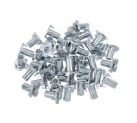 PATIKIL M6 T-Nuts, 40 Pcs Zinc Plated Steel 4-Pronged Tee Blind Nut 16 mm Length Four-jaw t Nuts Threaded Inserts Hardware for Wood Furniture Cabinetry Rock Climbing Holds