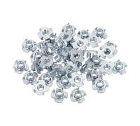 PATIKIL M6 T-Nuts, 40 Pcs Zinc Plated Steel 4-Pronged Tee Blind Nut 8 mm Length Four-jaw t Nuts Threaded Inserts Hardware for Wood Furniture Cabinetry Rock Climbing Holds