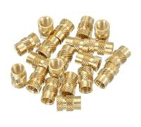 PATIKIL M6 Threaded Inserts M6x12x8mm, 20 Pcs Brass Heat Set Insert Female Threaded Inserts Metric Knurled Nuts Embedment Nut for Plastic and 3D Printing Components, Gold