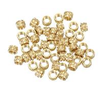 PATIKIL M6 Threaded Inserts M6x5x8mm, 50 Pcs Brass Heat Set Insert Female Threaded Inserts Metric Knurled Nuts Embedment Nut for Plastic and 3D Printing Components, Gold