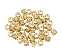 PATIKIL M6 Threaded Inserts M6x6x8mm, 50 Pcs Brass Heat Set Insert Female Threaded Inserts Metric Knurled Nuts Embedment Nut for Plastic and 3D Printing Components, Gold