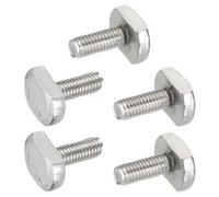PATIKIL M6 x 16 mm T Slot Bolts, 5 Pcs 304 Stainless Steel Drop-in Bolt T Shape Stud Sliding Screw Metric Thread Hammer Head Bolt for T Track, Silver