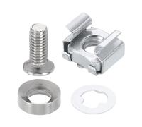 PATIKIL M6 x 16mm Rack Mount Cage Nut, 20 Pcs Carbon Steel Rack Screws Zinc Square Snap-in Cage Nuts for Mount Server Cabinet Shelves Routers Audio Console, Silver