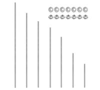 PATIKIL M6 x 1mm Fully Threaded Rods 7 Size, 304 Stainless Steel All Threaded Rod Metric Right Hand Threads with 14Pcs Flange Nut for Clamps Hangers U-Bolt