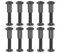 PATIKIL M6 x 25 mm Hex Chicago Screws, 20 Set Binding Screw Posts Connecting Hex Drive Socket Cap Bolt Nuts for Scrapbook Leather Belt Album Photo Furniture Repair, Black
