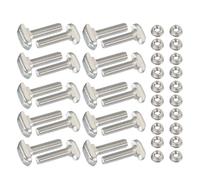 PATIKIL M6 x 25 mm T-Slot Bolts, 1 Set Drop-in Bolt Hammer Head with Hexagon Flange Nuts T-Bolt Stud Sliding Screw for 30 Series Aluminum Extrusion Profile, Silver