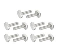 PATIKIL M6 x 25 mm T Slot Bolts, 10 Pcs 304 Stainless Steel Drop-in Bolt T Shape Stud Sliding Screw Metric Thread Hammer Head Bolt for T Track, Silver