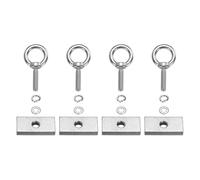 PATIKIL M6 x 25mm Eye Bolt Set, 4 Pcs 304 Stainless Steel Lifting Ring Threaded Shoulder Eyebolt with Nuts Spring & Flat Washers for Hanging Tie Down Straps Outdoor Indoor