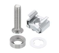 PATIKIL M6 x 25mm Rack Mount Cage Nut, 50 Pcs Carbon Steel Rack Screws Zinc Square Snap-in Cage Nuts for Mount Server Cabinet Shelves Routers Audio Console, Silver