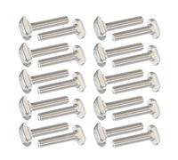 PATIKIL M6 x 30 mm Thread T-Slot Bolts, 20 Pcs Drop-in Bolt Hammer Head T-Bolt Standard 8 mm Sliding Screw Stud for 30 Series Aluminum Extrusion Profile, Silver