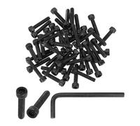 PATIKIL M6 x 30mm Hex Socket Head Screws Cap Bolt, 50 Pack 12.9 Grade Carbon Steel Hexagon Socket Screw Hex Socket Drive Machine Screws with Hex Wrenches, Black