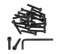 PATIKIL M6 x 35mm Hex Socket Head Screws Cap Bolt, 20 Pack 12.9 Grade Carbon Steel Hexagon Socket Screw Hex Socket Drive Machine with Wrenches, Black