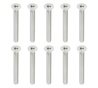 PATIKIL M6 x 55mm Flat Head Socket Cap Screws, 10 Pack 304 Stainless Steel 18-8 Machine Screws Flat Countersunk Bolts Hex Socket Drive Fasteners Grade 6.8