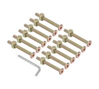 PATIKIL M6 x 60mm Bunk Bed Bolts, 12 Pack Hex Drive Socket Cap Barrel Screws Bolt Nuts Assortment Kit with 1Pcs Wrench for Furniture Bed, Zinc Color