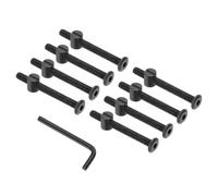 PATIKIL M6 x 60mm Bunk Bed Bolts, 8 Pack Hex Drive Socket Cap Barrel Screws Bolt Nuts Assortment Kit with 1Pcs Wrench for Furniture Bed, Black