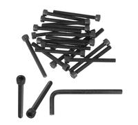 PATIKIL M6 x 60mm Hex Socket Head Screws Cap Bolt, 20 Pack 12.9 Grade Carbon Steel Hexagon Socket Screw Hex Socket Drive Machine with Wrenches, Black