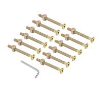 PATIKIL M6 x 65mm Bunk Bed Bolts, 12 Pack Hex Drive Socket Cap Barrel Screws Bolt Nuts Assortment Kit with 1Pcs Wrench for Furniture Bed, Zinc Color