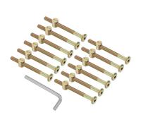 PATIKIL M6 x 75mm Bunk Bed Bolts, 12 Pack Hex Drive Socket Cap Barrel Screws Bolt Nuts Assortment Kit with 1Pcs Wrench for Furniture Bed, Zinc Color