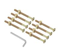 PATIKIL M6 x 75mm Bunk Bed Bolts, 8 Pack Hex Drive Socket Cap Barrel Screws Bolt Nuts Assortment Kit with 1Pcs Wrench for Furniture Bed, Zinc Color