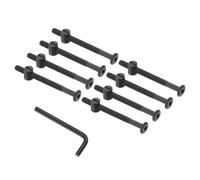 PATIKIL M6 x 75mm Bunk Bed Bolts, 8 Pack Hex Drive Socket Cap Barrel Screws Bolt Nuts Assortment Kit with 1Pcs Wrench for Furniture Bed, Black